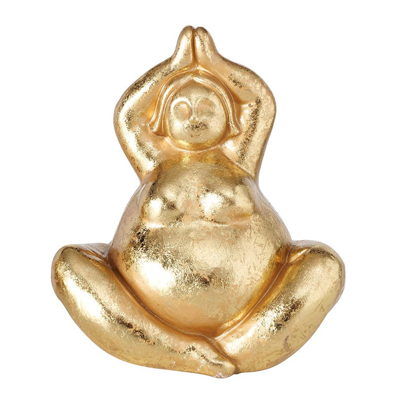Elegant Guld Yoga Figur til Indretning - Tilbud!