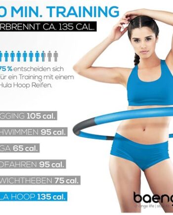 Baenger Hula Hoop Grå Blå Til Fitness øvelser - Fitwell