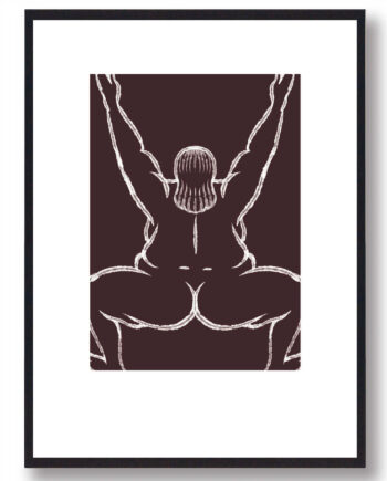 Brun Yoga Plakat Kvinde Ned Knæ - Plakatdyr.dk Fitwell