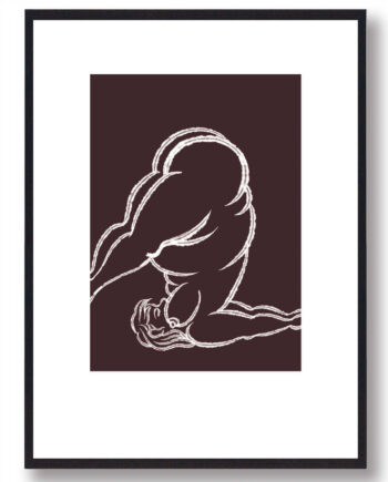 Brun Yoga Plakat Kvinde Hovedet - Plakatdyr.dk Fitwell