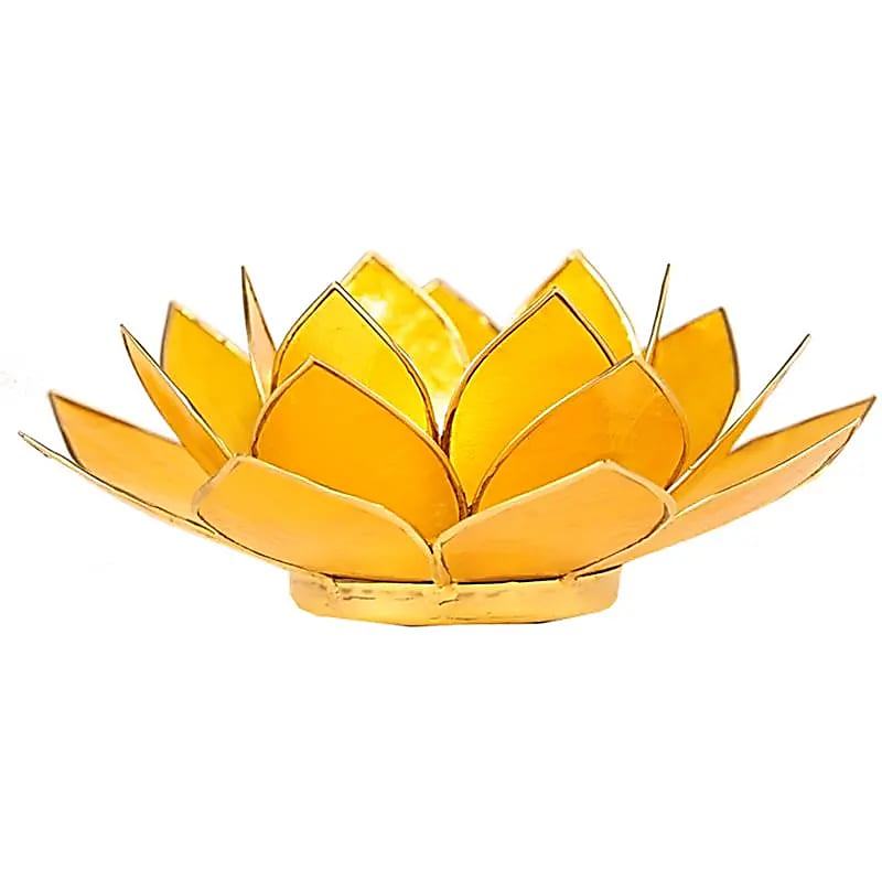 Lotus Lysestage Solgul Med Guld Kant Yoga & Yogini Yogo & Yogini Studiobuus - Fitwell - 8718657460680