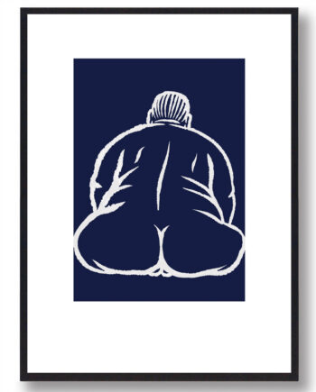 Blå Yoga Plakat Mand Meditere - Plakatdyr.dk Fitwell