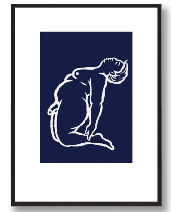 Blå Yoga Plakat Mand Bøjer Sig Bagover - Plakatdyr.dk Fitwell