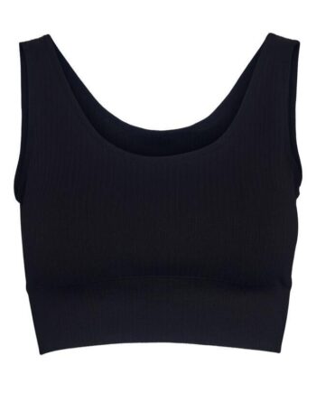 Sort Bella Beluga Ribbed Cropped Top Black - Bella Beluga Fitwell  - 5174127007145