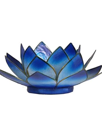 Lotus Lysestage BlÅ Med Guld Kant Yoga & Yogini Yogo & Yogini Studiobuus - Fitwell  - 8719172831917