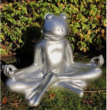 Stor Yoga Frø Sølv Yoga Figur Godkarmashop - Fitwell